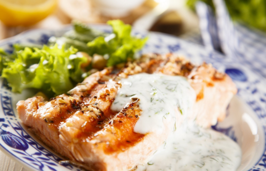 Salmão com leite de coco